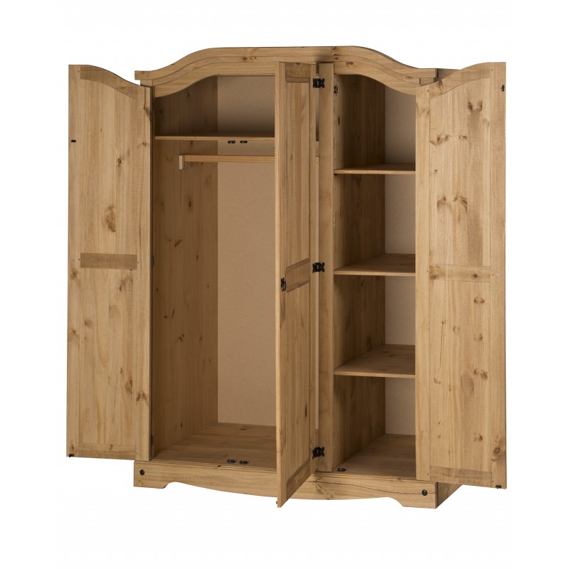 Mexican pine store triple wardrobe